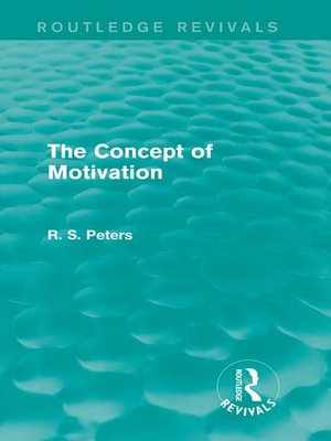 cover image of The Concept of Motivation